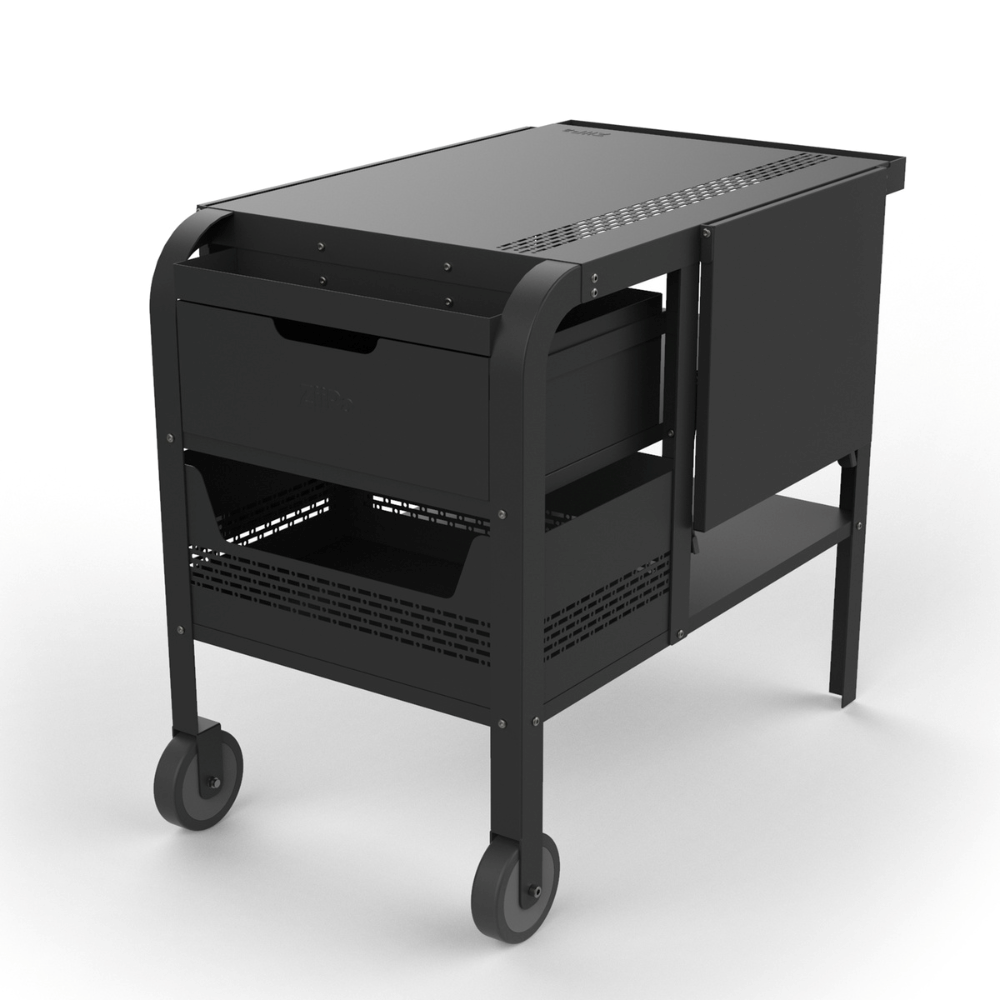 ZiiPa - Fredda Deluxe Garden Trolley with Side Tables - Charcoal/Charbon