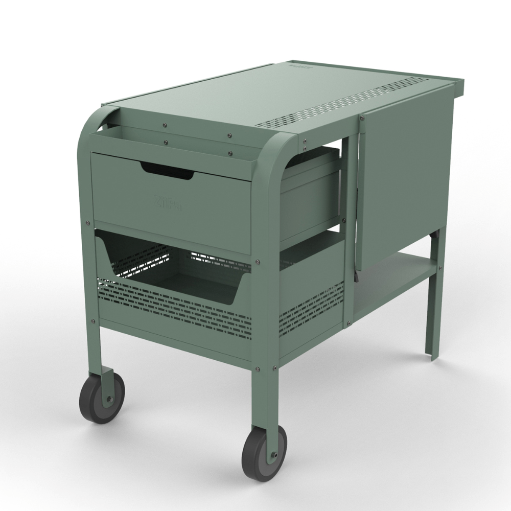ZiiPa - Fredda Deluxe Garden Trolley with Side Tables - Eucalyptus
