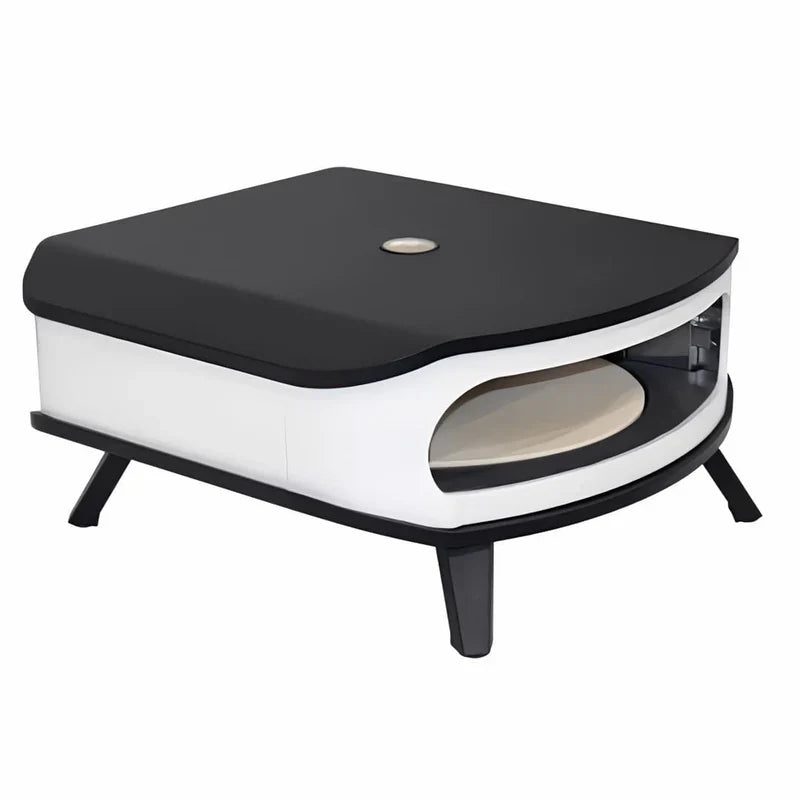 Cozze 17in Pizza Oven Rotating with LED Dial Door White