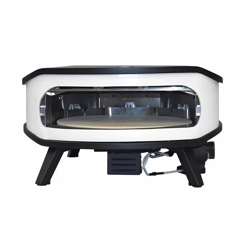 Cozze 17in Pizza Oven Rotating with LED Dial Door White