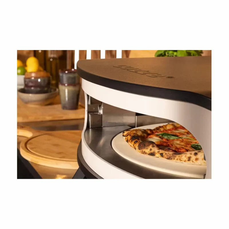 Cozze 17in Pizza Oven Rotating with LED Dial Door White