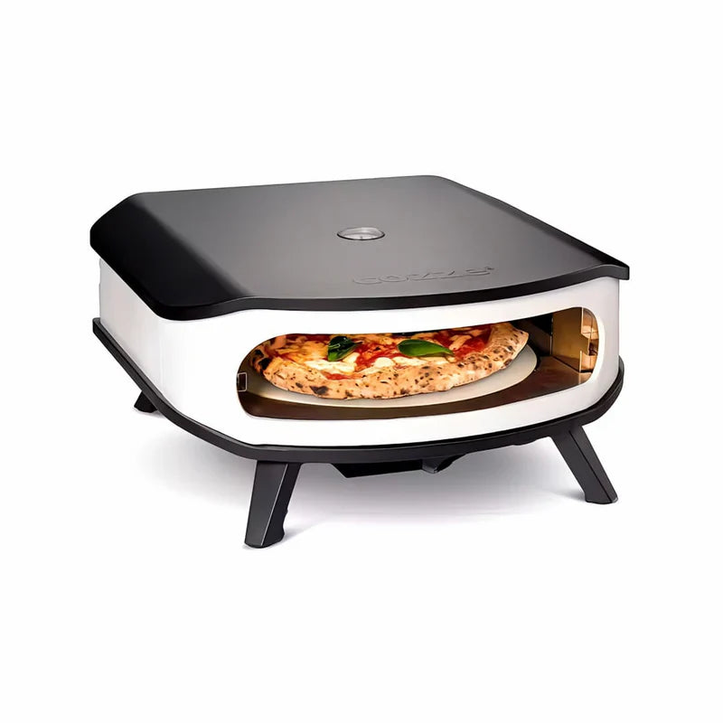 Cozze 17in Pizza Oven Rotating with LED Dial Door White