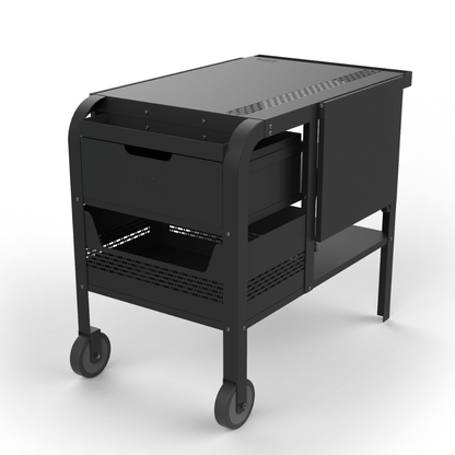 ZiiPa - Fredda Deluxe Garden Trolley with Side Tables - Charcoal/Charbon